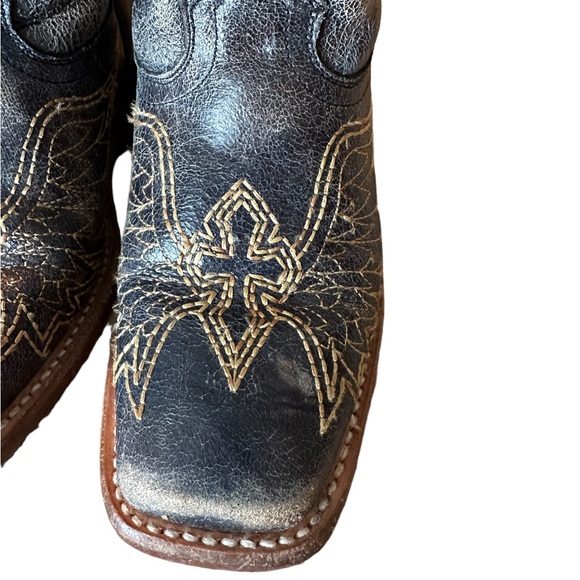 Corral Boots Kids Brown Tan Cross Size 11 - Picture 3 of 13